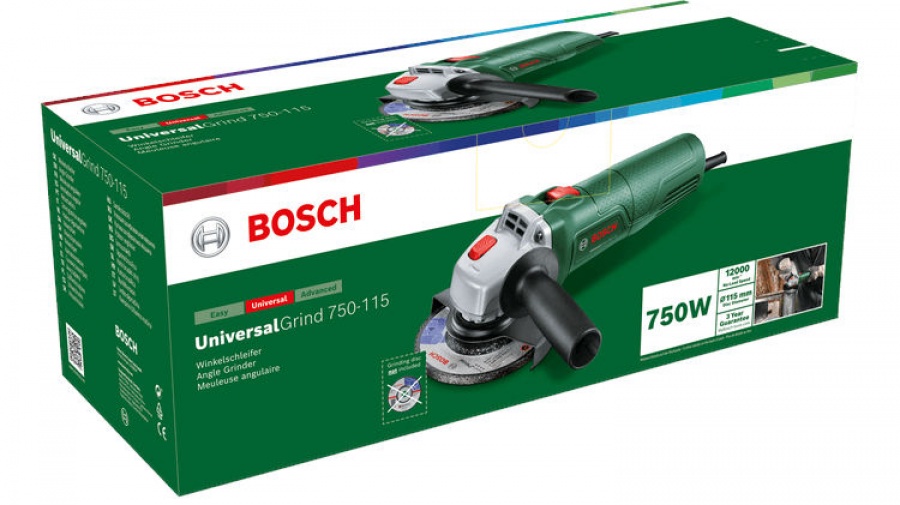 Bosch hobby universalgrind 750-115 smerigliatrice angolare 115 mm da 750 w 06033e2000 - dettaglio 2