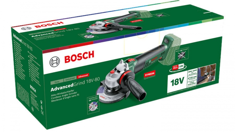 Bosch hobby advancedgrind 18v-80 smerigliatrice angolare 125 mm 18 v senza batteria 06033e5100 - dettaglio 2