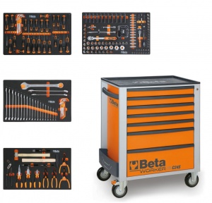 Beta BW 2400S 7/I-S Cassettiera mobile arancione con assortimento in termoformati 235 Pz. - 024006220