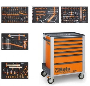 Beta BW 2400S 7/E-M Cassettiera mobile arancione con assortimento in termoformati 309 Pz. - 024006224