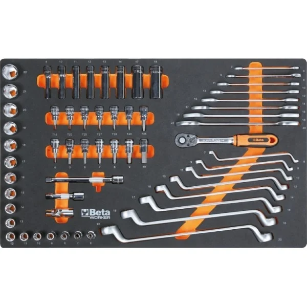 Beta BW 2400S 7/E-M Cassettiera mobile arancione con assortimento in termoformati 309 Pz. - 024006224
