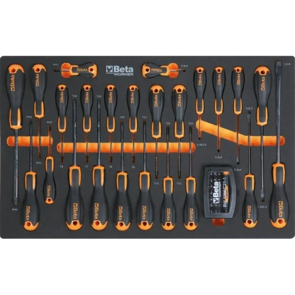 Beta BW 2400S 7/E-M Cassettiera mobile arancione con assortimento in termoformati 309 Pz. - 024006224