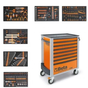 Beta BW 2400S 8/I-L Cassettiera mobile arancione con assortimento in termoformati 394 Pz. - 024006240