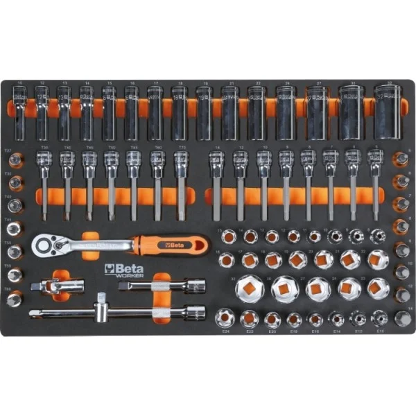 Beta BW 2400S 8/I-L Cassettiera mobile arancione con assortimento in termoformati 394 Pz. - 024006240