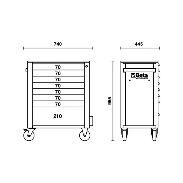 Beta BW 2400S 8/I-L Cassettiera mobile rossa con assortimento in termoformati 394 Pz. - 024006248