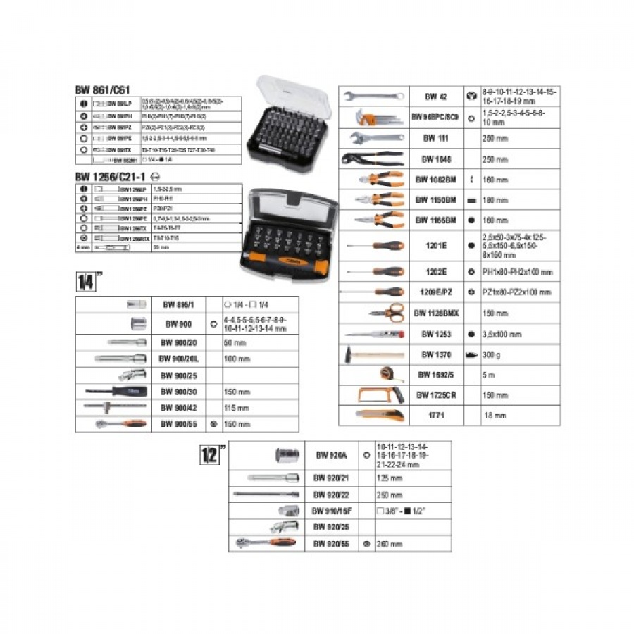 Beta bw 2056e valigia portautensili con assortimento 163 pz. 020566010 - dettaglio 2