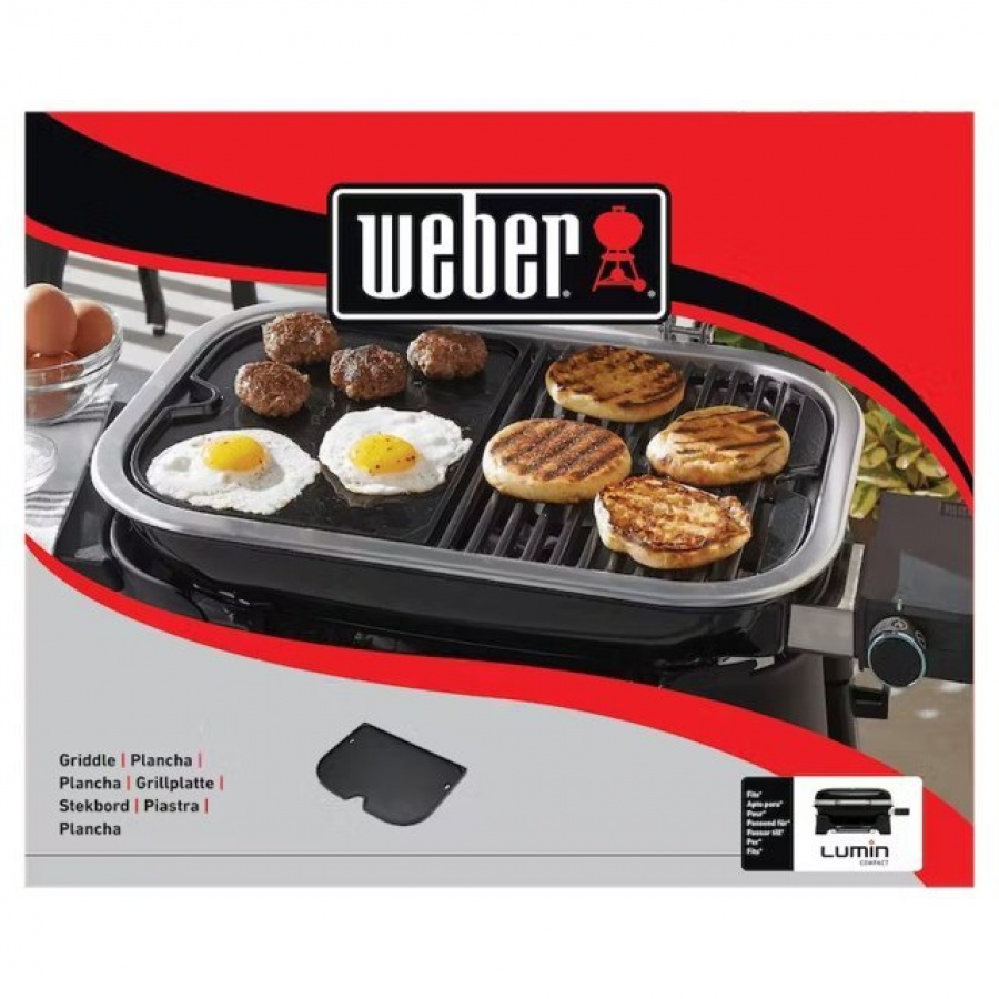 Weber 6611 Piastra in ghisa per barbecue Lumin Compact