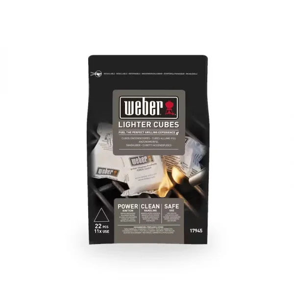 Weber 17945 Cubetti accendi fuoco confezionati monouso 22 Pz.