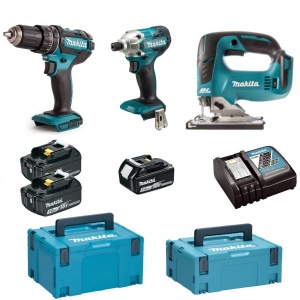 Makita DJX2382J Set di avvitatori con seghetto 18 V con batterie - DJX2382J