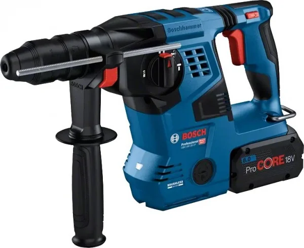 Bosch gbh 18v-28 cf + gde 18v-16 tassellatore sds plus 18 v con cuffia di aspirazione e batterie 0611921003 - dettaglio 2