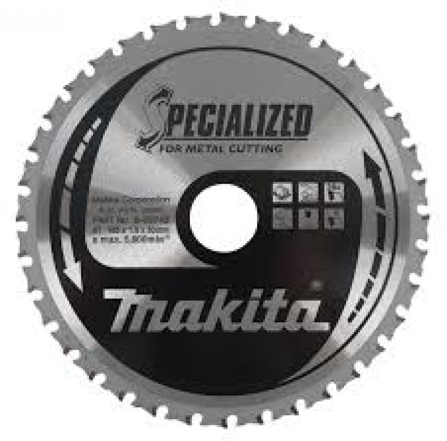 Lama Specialized Taglio Metallo per Seghe Circolari Makita art. B-09743 Tipo MCS18536G F. 30 N. Denti 36 D. 185X30X36Z