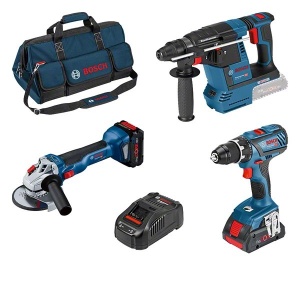 Bosch 0615990M3C Kit di 3 elettroutensili Brushless 18 V con due batterie - 0615990M3C