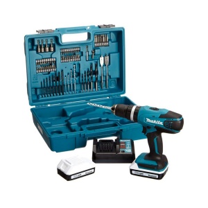 Makita HP457DWE10 Trapano avvitatore a percussione 18 V con accessori 74 Pz. - HP457DWE10