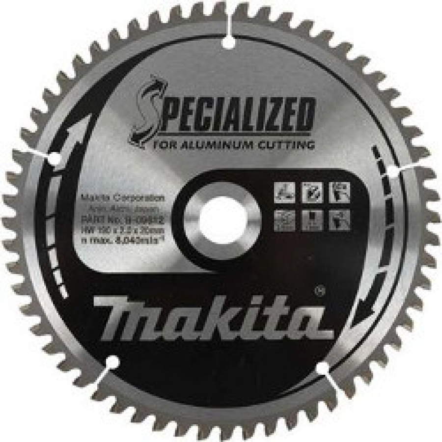 Lama Specialized Taglio Alluminio per Seghe Circolari Makita art. B-09569 Tipo CSA16060G F. 30 N. Denti 60 D. mm. 160x30x60Z