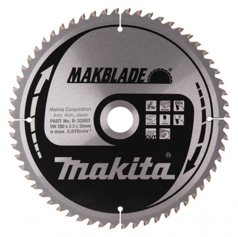 Makita b-32801 makblade lama tct per troncatrici 260x30 per legno - dettaglio 1