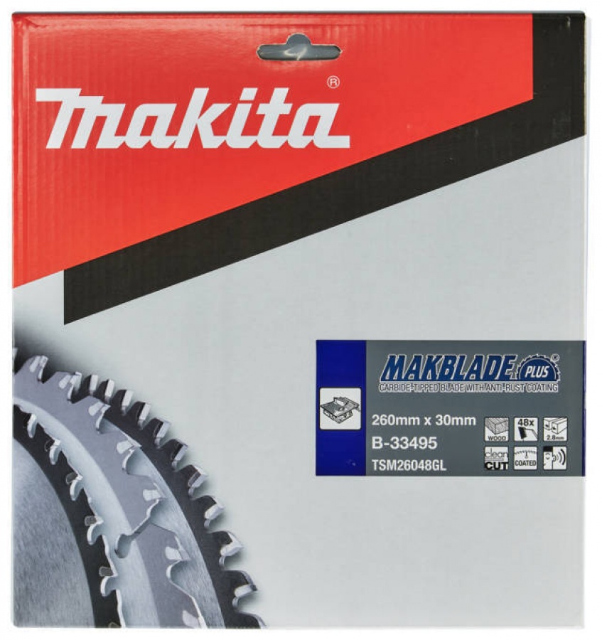Makita b-33495 makblade plus lama tct per seghe da banco 260x30 mm per legno - dettaglio 2