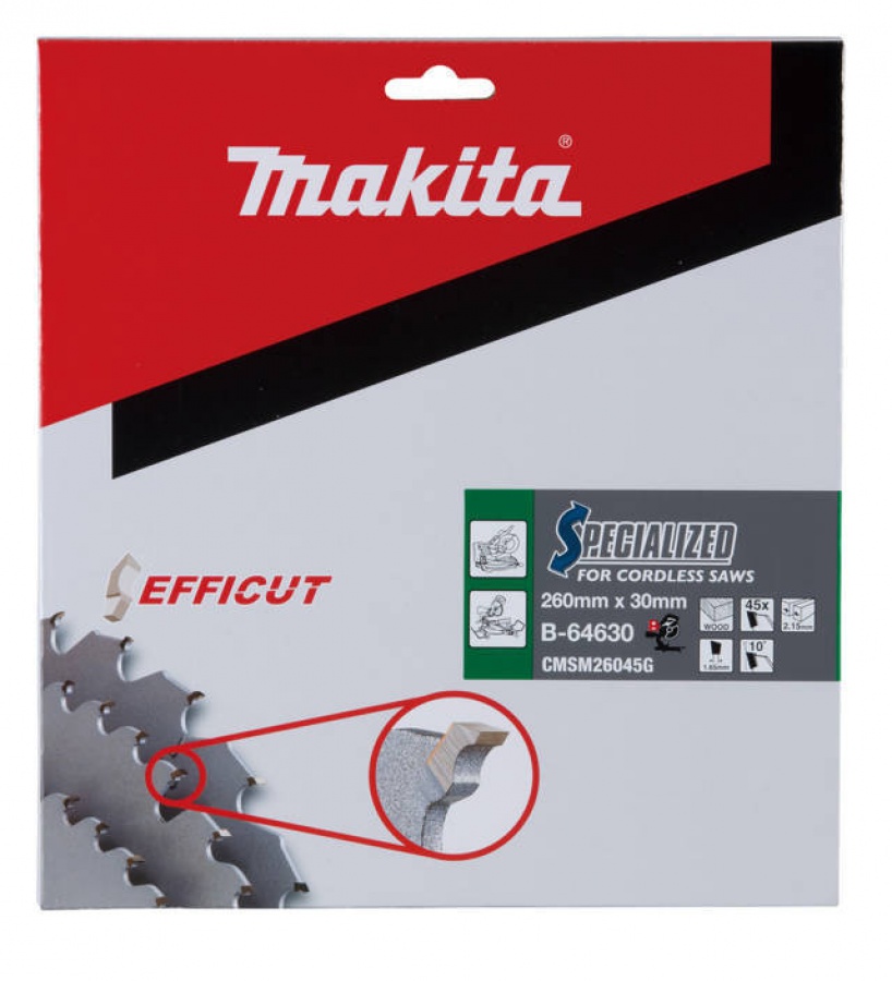 Makita b-64630 efficut lama per troncatrice 260x30 mm per legno - dettaglio 2
