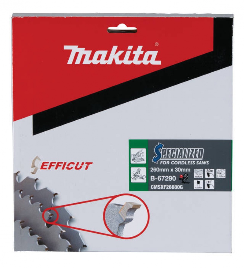 Makita b-67290 efficut lama per troncatrice 260x30 mm per legno - dettaglio 2