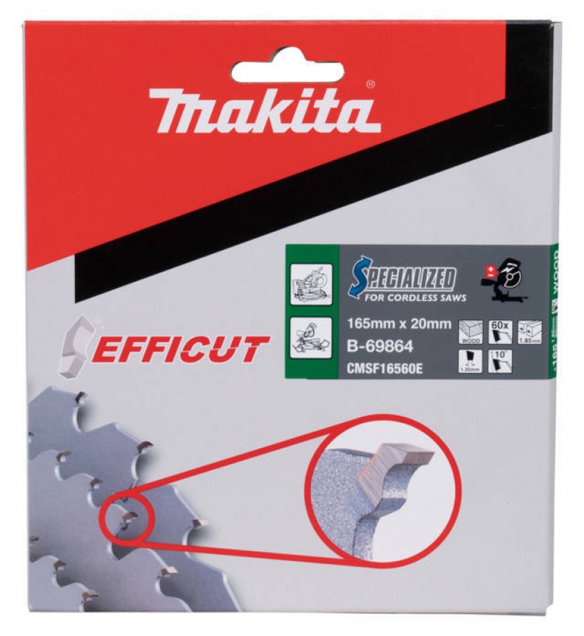 Makita b-69864 efficut lama per sega circolare 165x20 mm per legno - dettaglio 2