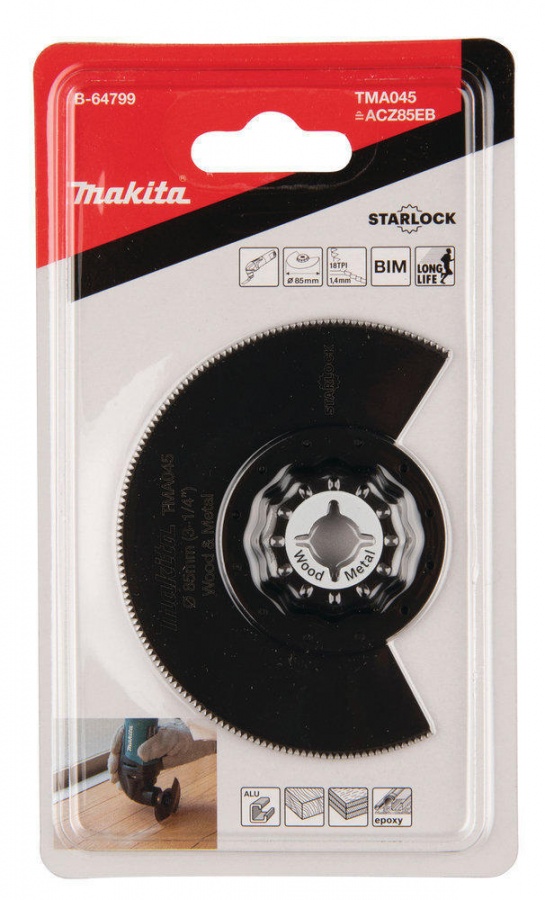 Makita b-64799 tma045 lama per utensile multifunzione starlock per legno e metallo - dettaglio 2