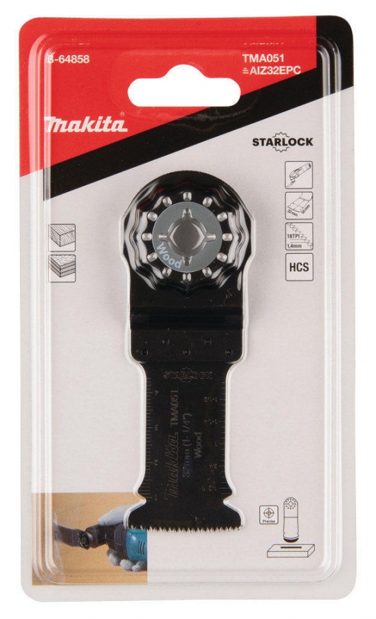 Makita b-64858 tma051 lama per utensile multifunzione starlock per legno - dettaglio 2