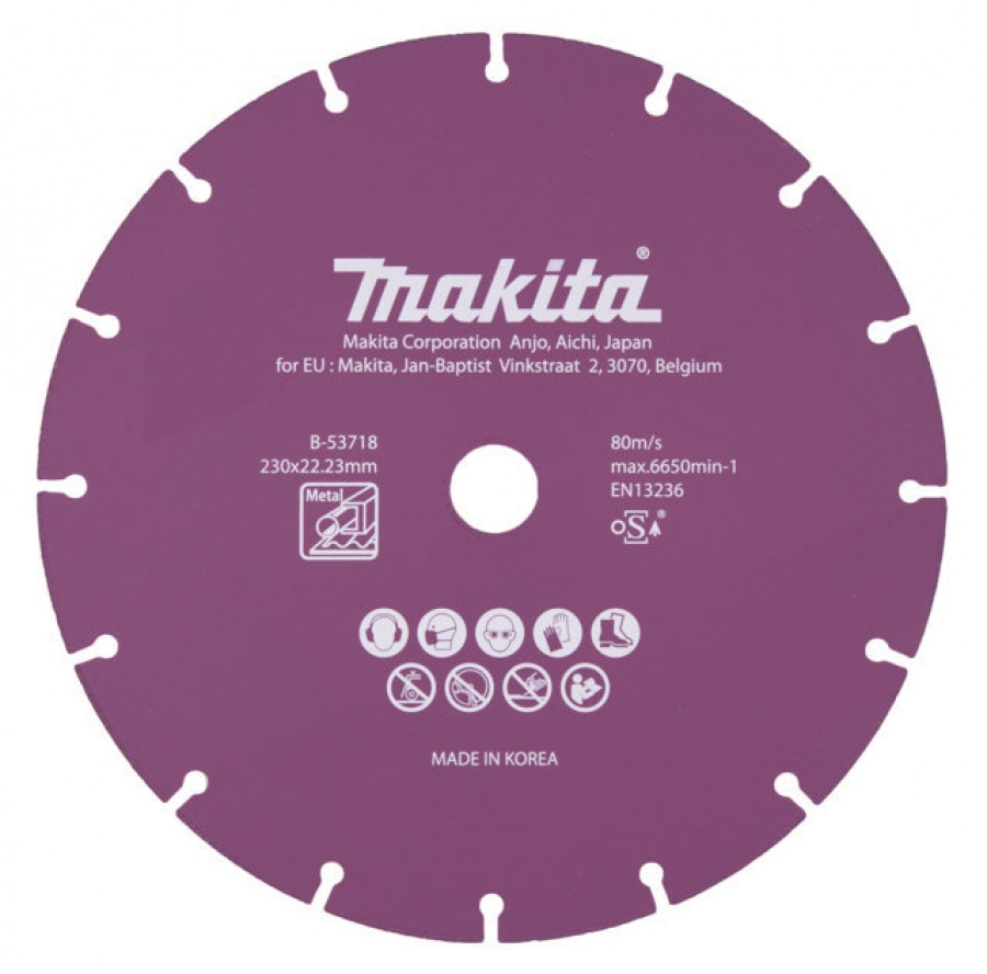 Makita b-53718 specialized disco diamantato 230 mm per metallo e pvc - dettaglio 1
