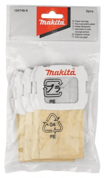 Makita 194746-9 sacchetti raccoglipolvere in carta per telaio completo5 pz. - dettaglio 2
