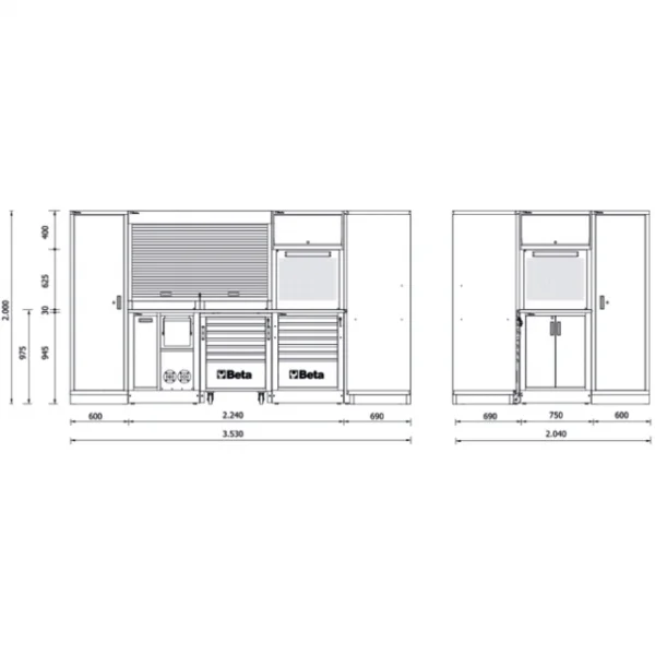 Beta rsc50 l combinazione completa arredamento officina 050001050 - dettaglio 2