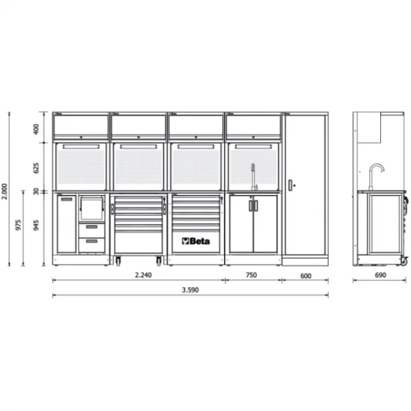 Beta rsc50 h combinazione completa arredamento officina 050001040 - dettaglio 2
