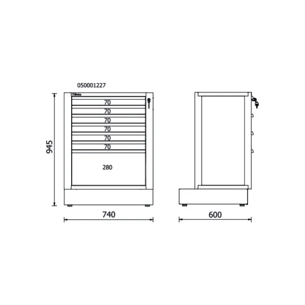 Beta rsc50 m7 modulo fisso con 7 cassetti per arredo officina 050001227 - dettaglio 2