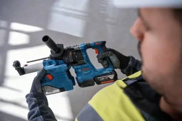 Bosch gbh 18v-22 + gde 18v-12 tassellatore sds plus 18 v brushless senza batterie 0611924004 - dettaglio 6