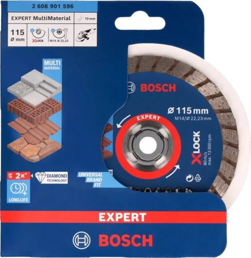 Bosch multimaterial x-lock turbo disco diamantato expert per smerigliatrice - dettaglio 2