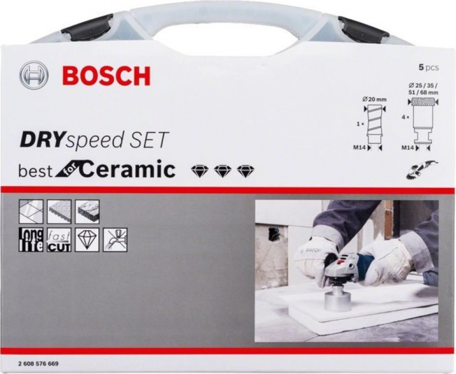 Bosch dry speed best for ceramic set frese diamantate a secco 5pz. - dettaglio 2