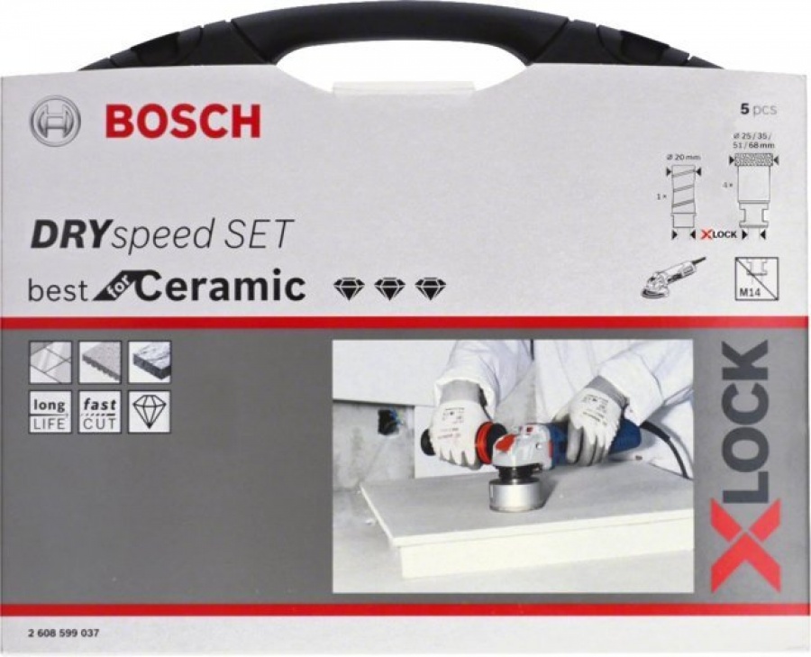 Bosch x-lock best for ceramic dry speed set frese diamantate a secco 5pz. - dettaglio 2