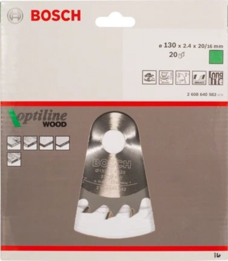 Bosch optiline wood lama per sega circolare 130x20 mm per legno 2608640582 - dettaglio 2