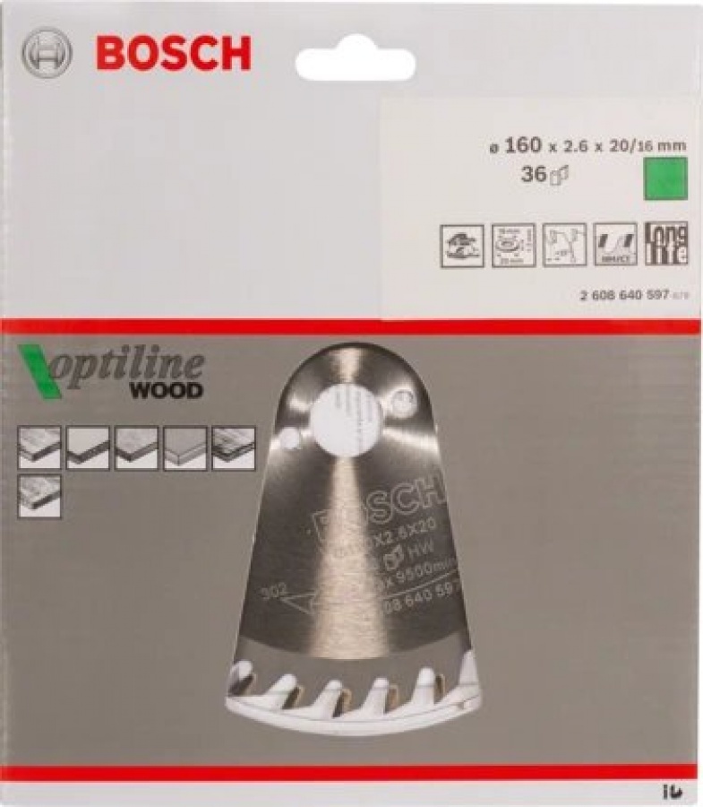 Bosch optiline wood lama per sega circolare 160x20 mm per legno 2608640597 - dettaglio 2