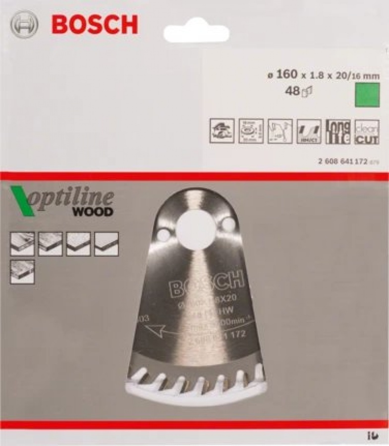 Bosch optiline wood lama per sega circolare 160x20 mm per legno 2608641172 - dettaglio 2