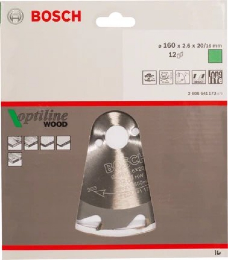 Bosch optiline wood lama per sega circolare 160x20 mm per legno 2608641173 - dettaglio 2