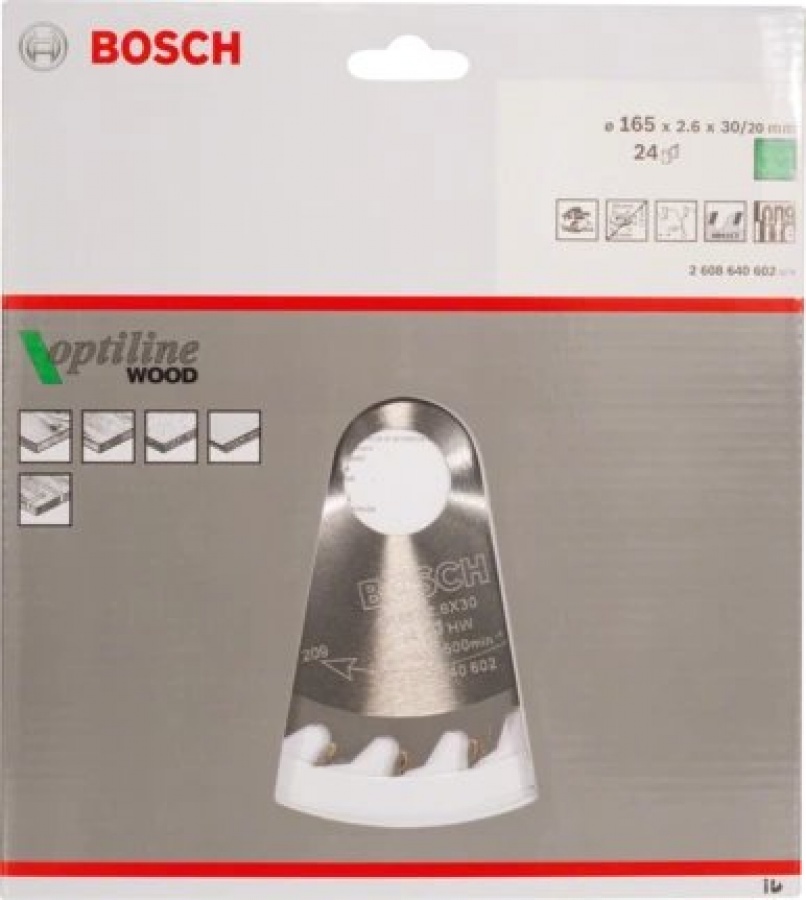 Bosch optiline wood lama per sega circolare 165x30 mm per legno 2608640602 - dettaglio 2