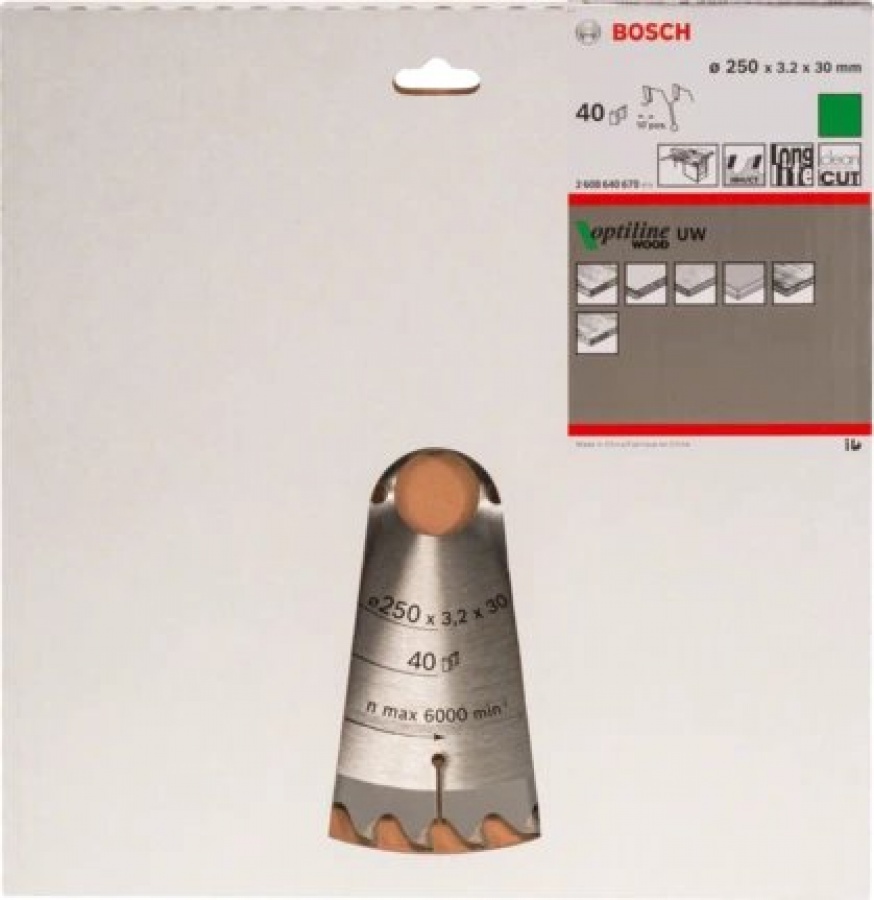 Bosch optiline wood lama per seghe da banco 250x30 mm per legno 2608640670 - dettaglio 2