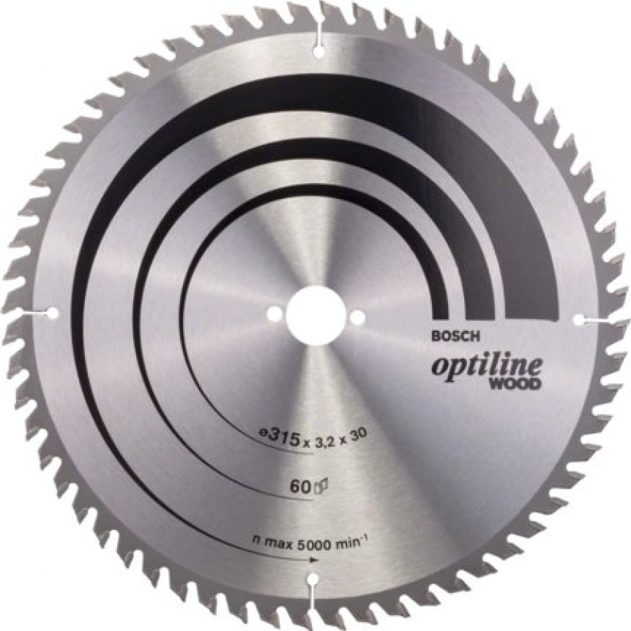 Lama Sega Circolare Bosch Optiline Wood - Diametro 254 Mm, 80 Denti, Per Sega Radiale