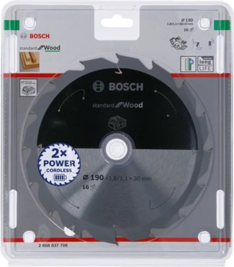 Bosch standard for wood lama per sega circolare 190x30 mm per legno 2608837706 - dettaglio 2