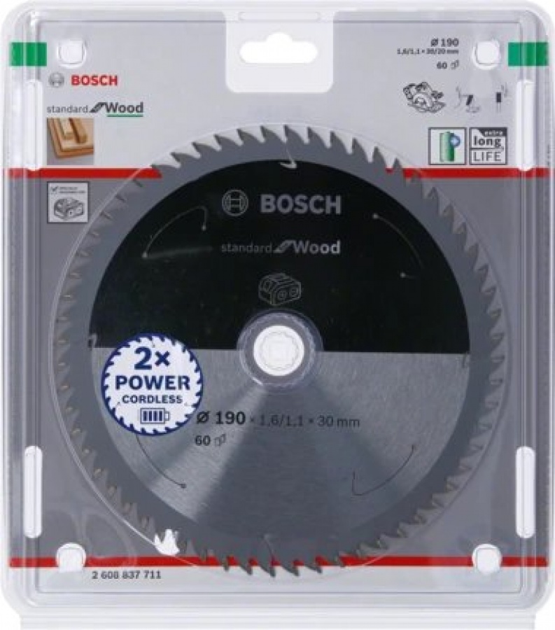 Bosch standard for wood lama per sega circolare 190x30 mm per legno 2608837711 - dettaglio 2