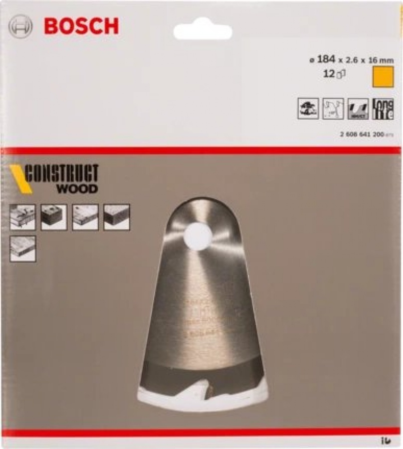 Bosch standard for construct wood lama per sega circolare 184x16 mm per legno chiodato 2608641200 - dettaglio 2