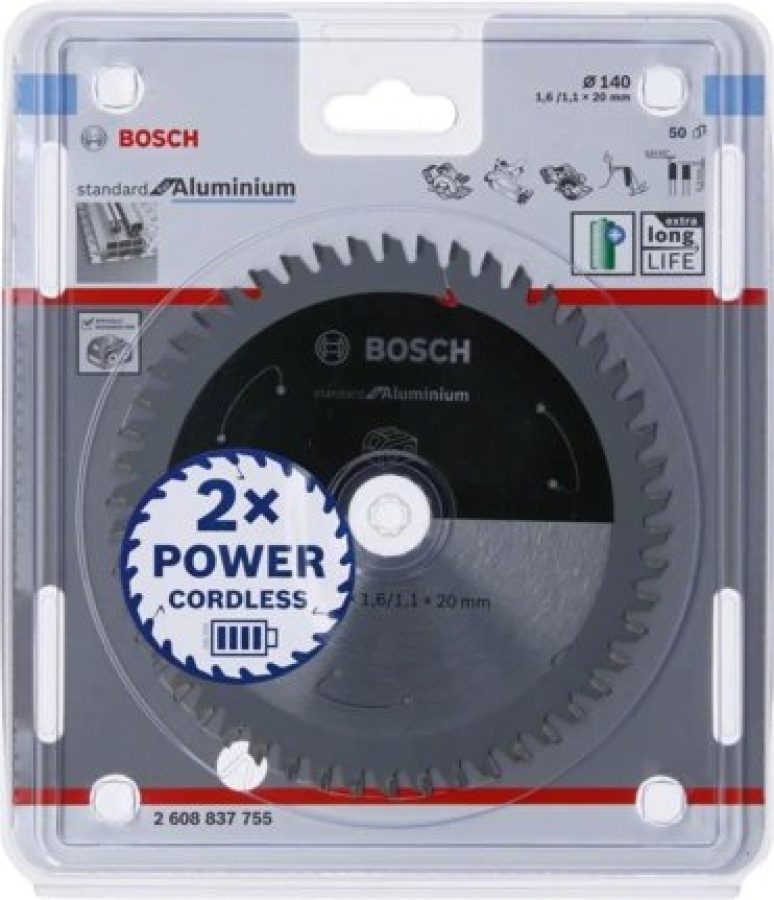 Bosch standard for aluminium lama per sega circolare 140x20 mm per alluminio 2608837755 - dettaglio 2