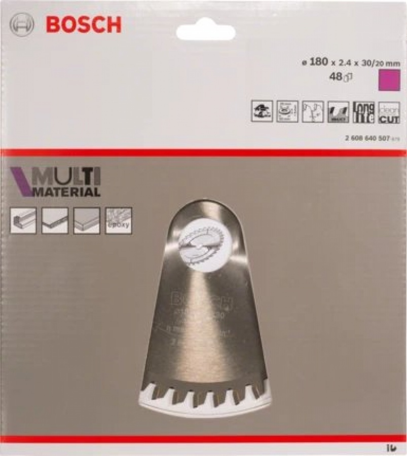 Bosch standard for multi material lama per sega circolare 180x30 mm multimateriale 2608640507 - dettaglio 2