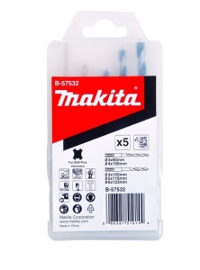 Makita b-57532 set punte assortite sds-plus per metallo e legno 5 pz. - dettaglio 1