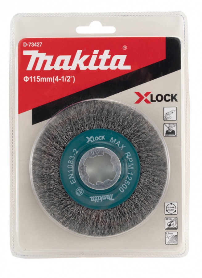 Makita d-73427 spazzola a ruota 115 mm x-lock per acciaio - dettaglio 4