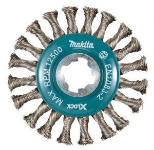 Makita d-73352 spazzola a ruota x-lock filo inox intrecciato full per acciaio - dettaglio 1