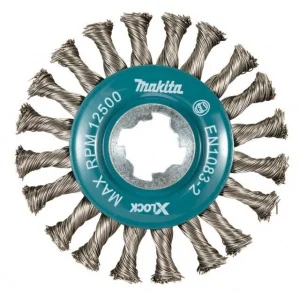 Makita d-73352 spazzola a ruota x-lock filo inox intrecciato full per acciaio - dettaglio 1